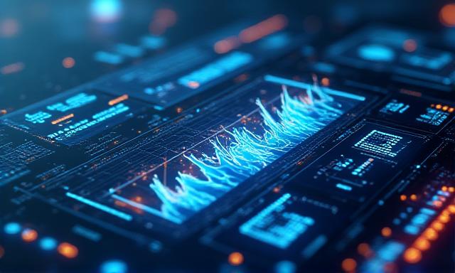 Abstract visualization of an interactive data dashboard